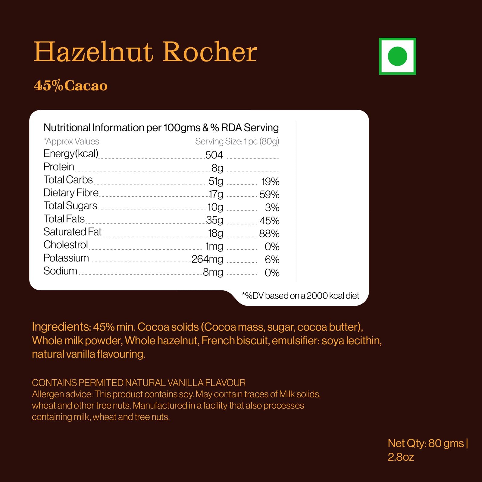 Hazelnut Rocher Bar