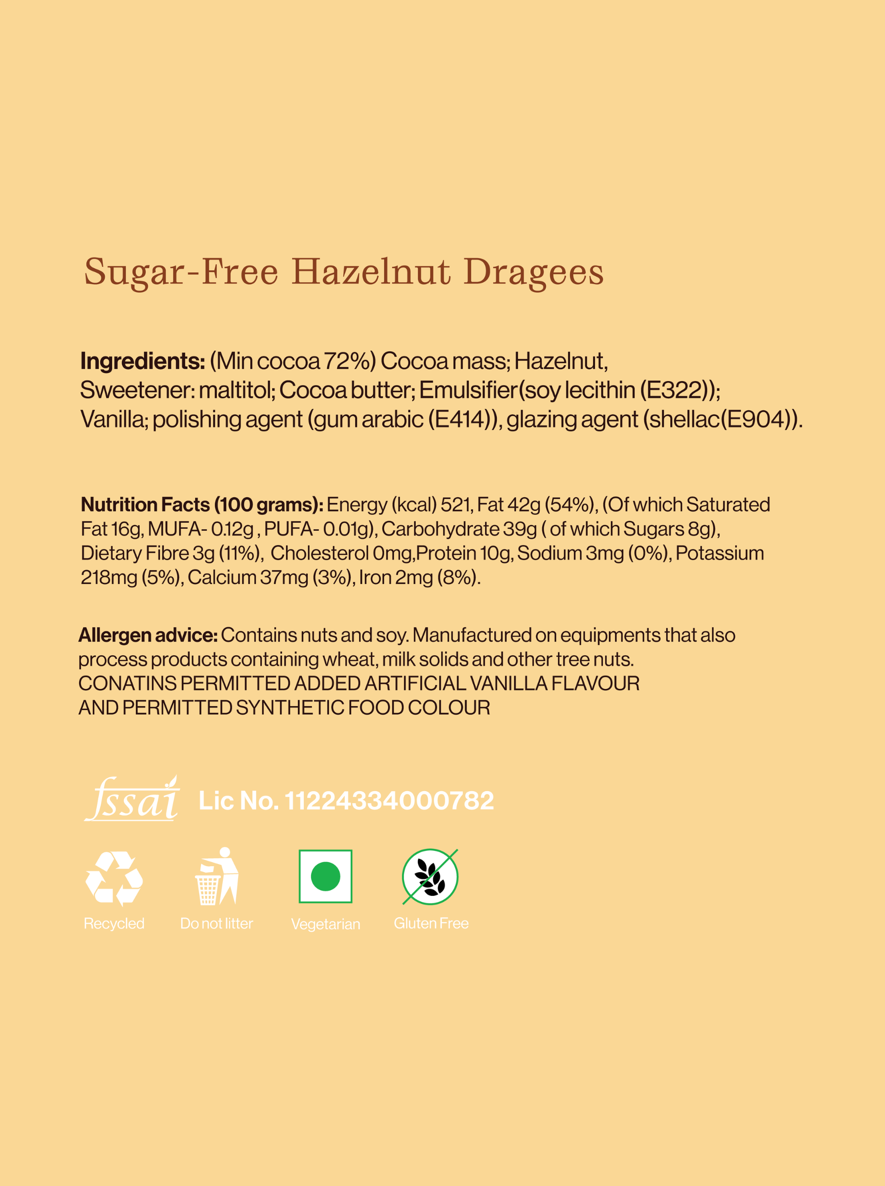 Sugar Free Hazelnut Dragees